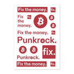 Fix the money. Sticker Blatt