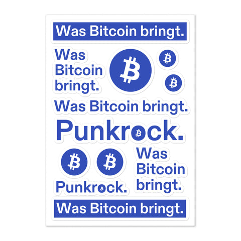 Was Bitcoin bringt. Sticker Blatt