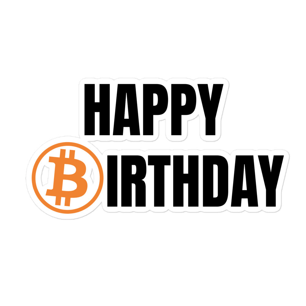 Happy Birthday Bitcoin Blasenfreie Sticker