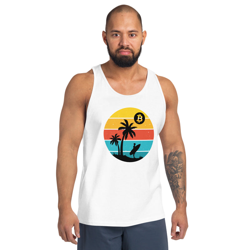 Bitcoin Retro Surfing Männer Tank Top