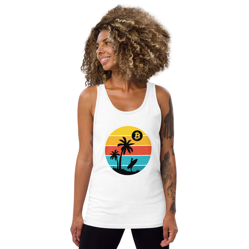 Bitcoin Retro Surfing Women's Tank Top