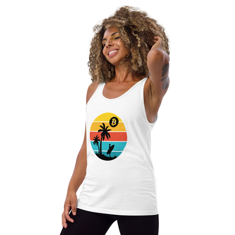 Bitcoin Retro Surfing Women's Tank Top