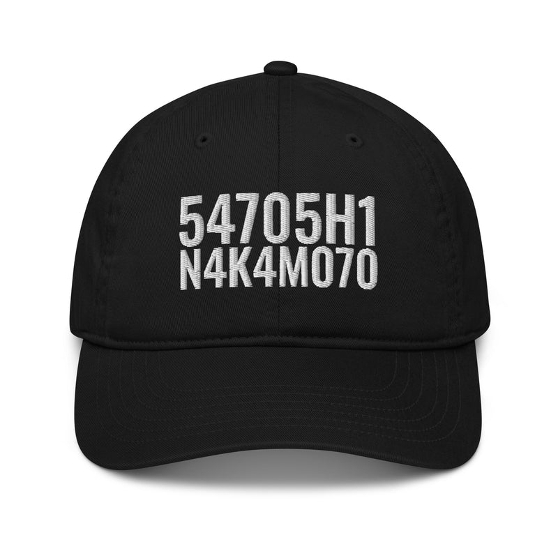 Satoshi Nakamoto Organic Unstructured Dad Hat with Curved Brim
