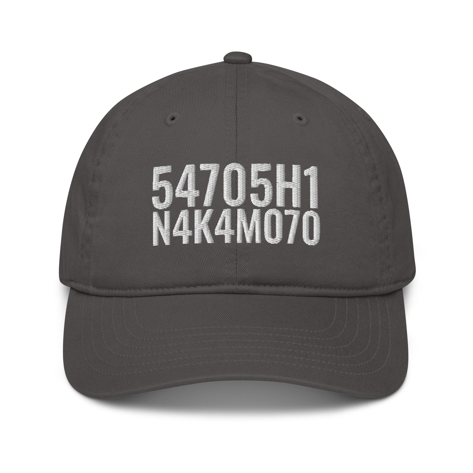 Satoshi Nakamoto Organic Unstructured Dad Hat with Curved Brim