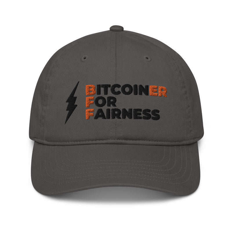 Bitcoiner For Fairness Organic Unstructured Dad Hat with Curved Brim