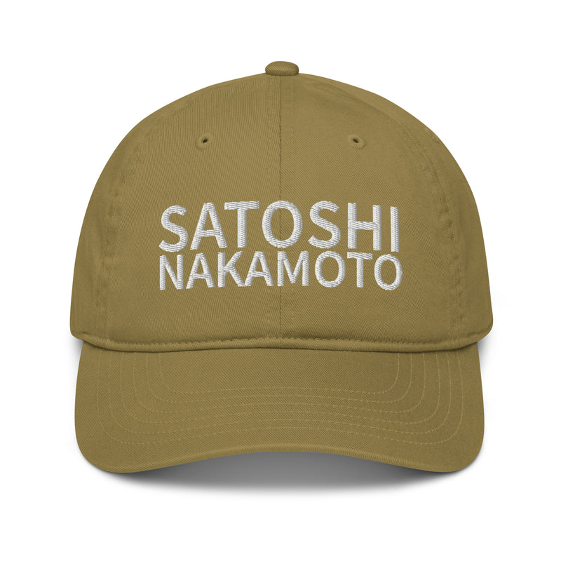 Satoshi Nakamoto Organic Unstructured Dad Hat with Curved Brim