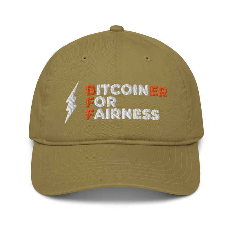Bitcoiner For Fairness Organic Unstructured Dad Hat with Curved Brim