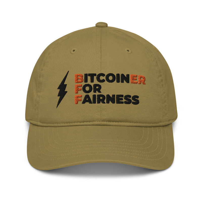 Bitcoiner For Fairness Organic Unstructured Dad Hat with Curved Brim