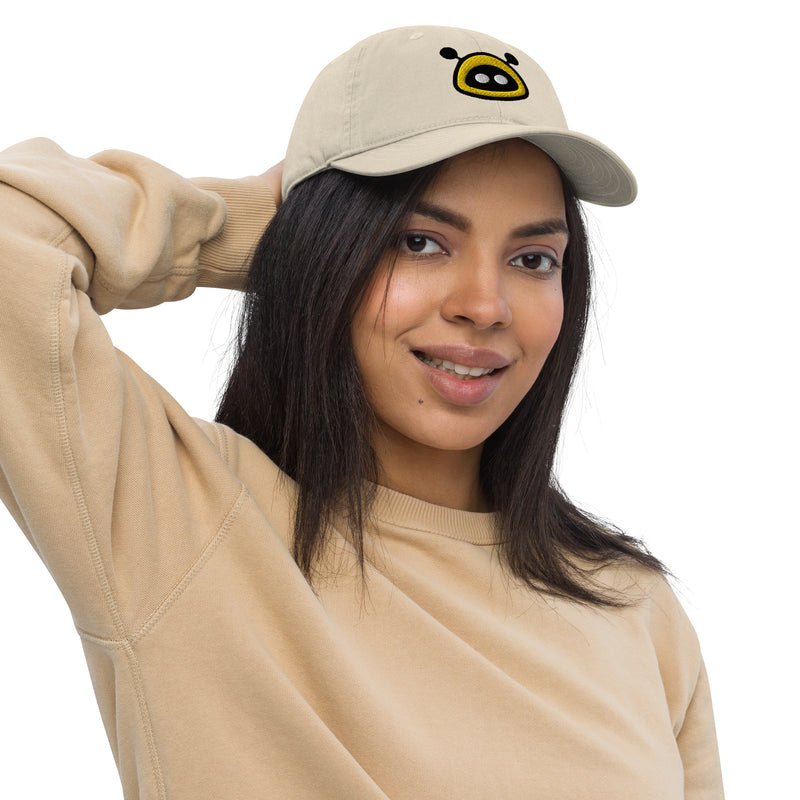 Alby Bitcoin Bee  Organic Unstructured Bitcoin Dad Hat with Curved Brim