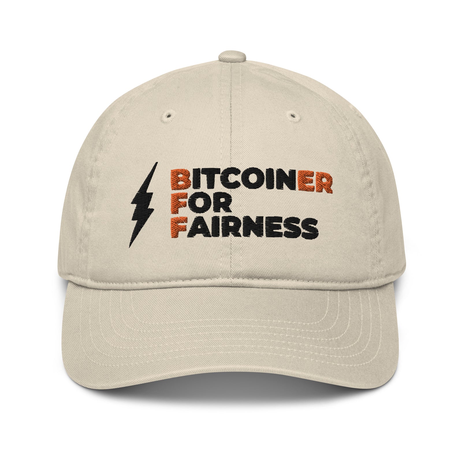 Bitcoiner For Fairness Organic Unstructured Dad Hat with Curved Brim