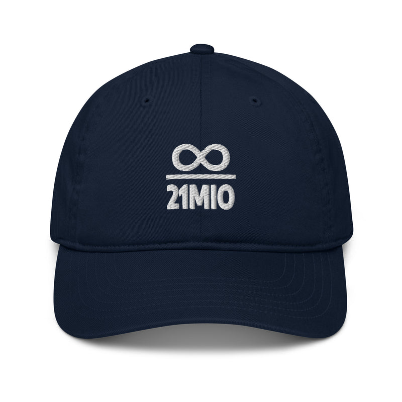 Infinity Divided by 21 Mio Bitcoin Organic Unstructured Dad Hat with Curved Brim