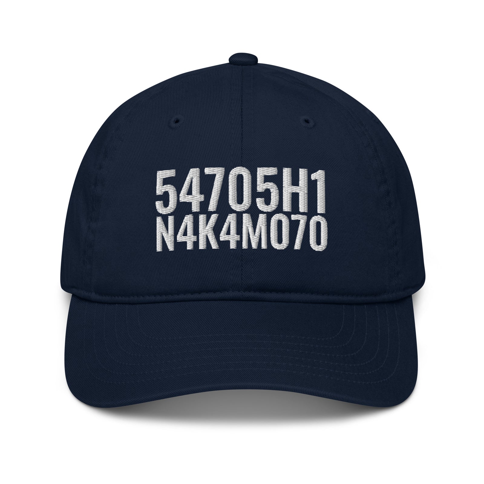 Satoshi Nakamoto Organic Unstructured Dad Hat with Curved Brim