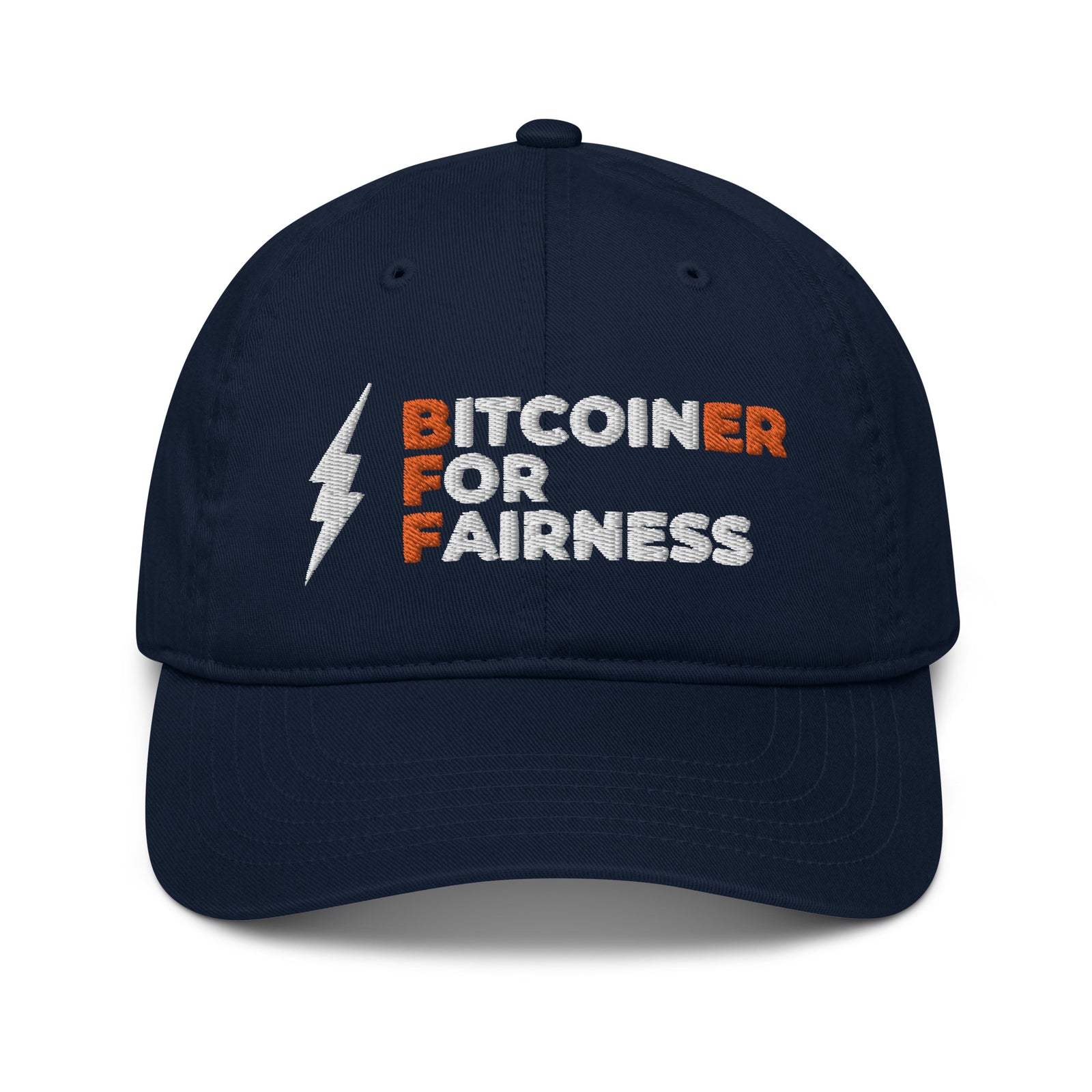 Bitcoiner For Fairness Organic Unstructured Dad Hat with Curved Brim