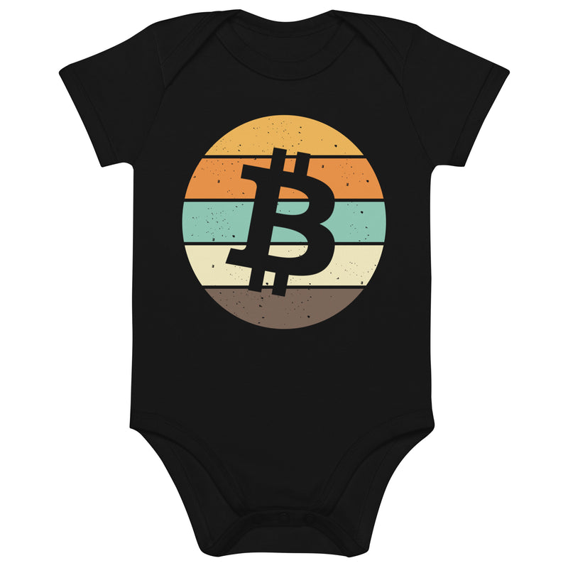 Bitcoin Retro Organic Cotton Baby Bodysuit