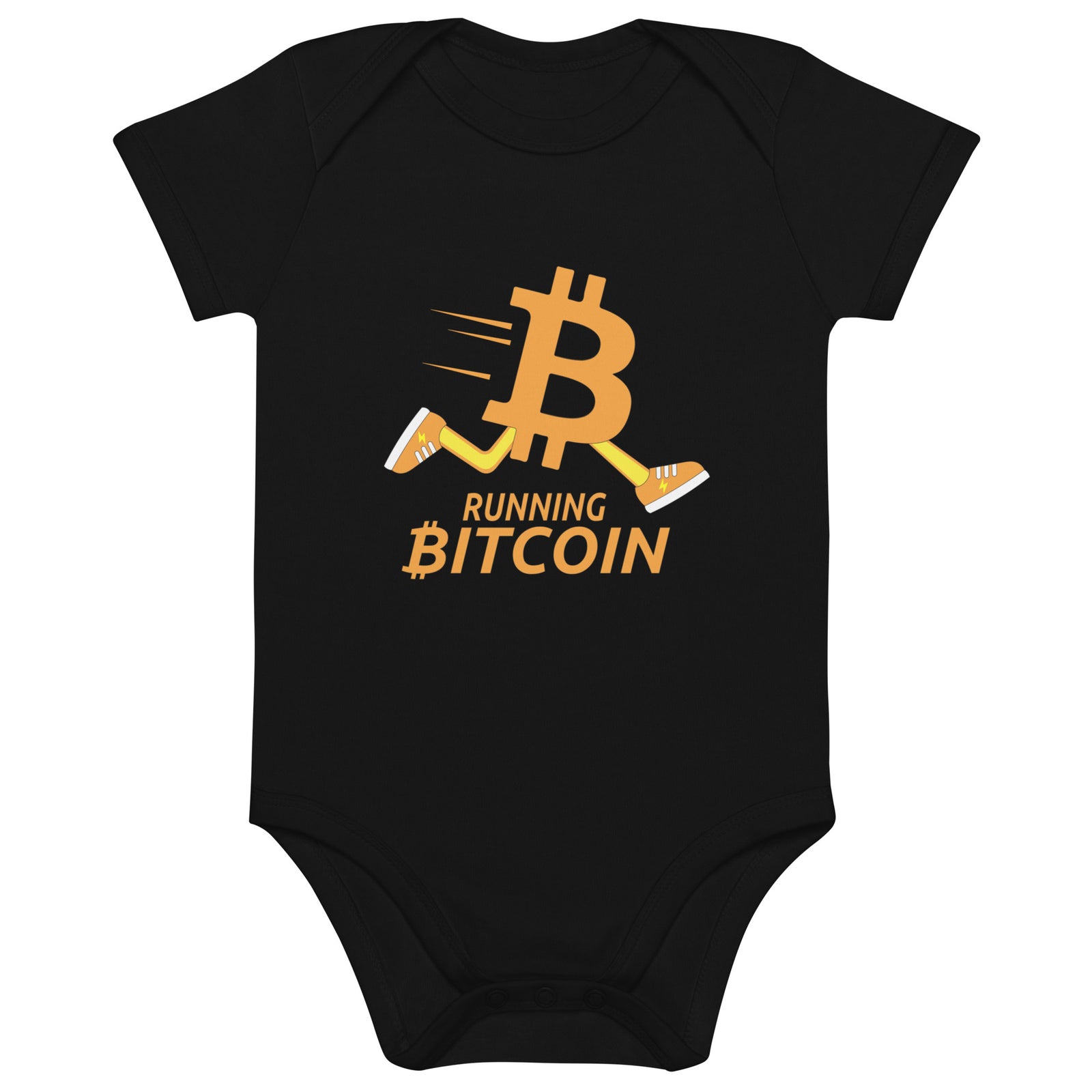 Running Bitcoin Organic Cotton Baby Bodysuit