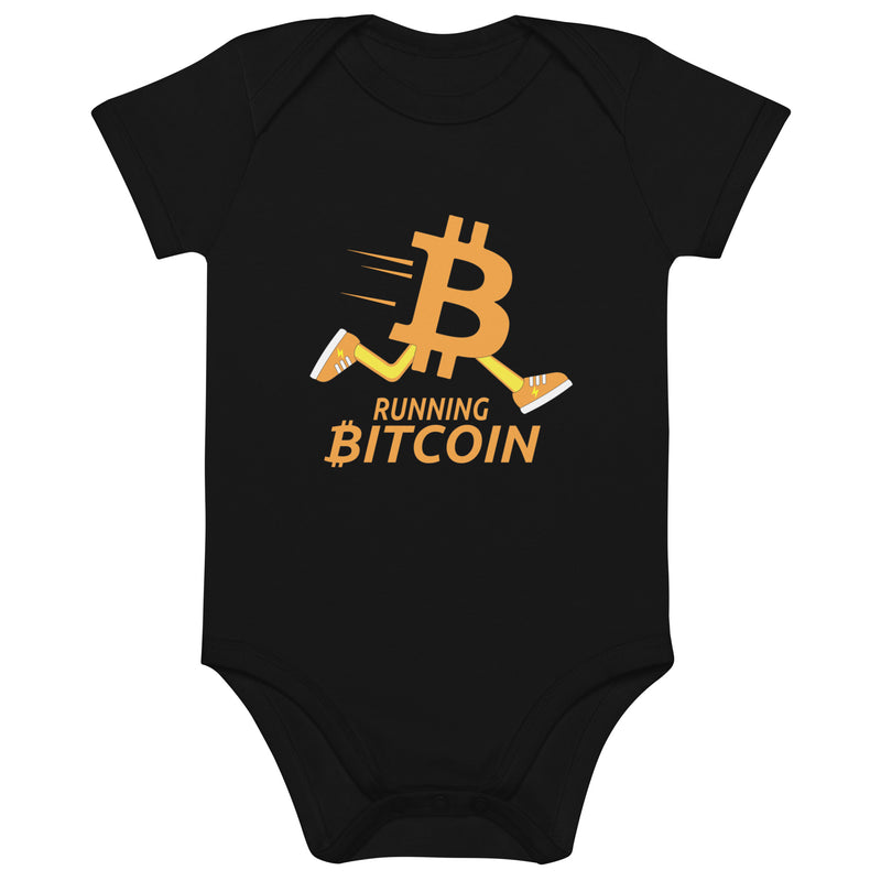 Running Bitcoin Organic Cotton Baby Bodysuit