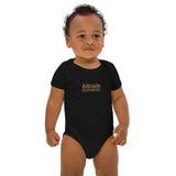 Running Bitcoin Embroidered Organic Cotton Baby Bodysuit