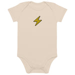 Bitcoin Lightning Embroidered Organic Cotton Baby Bodysuit