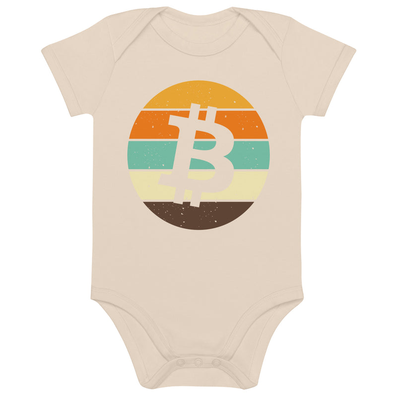 Bitcoin Retro Organic Cotton Baby Bodysuit