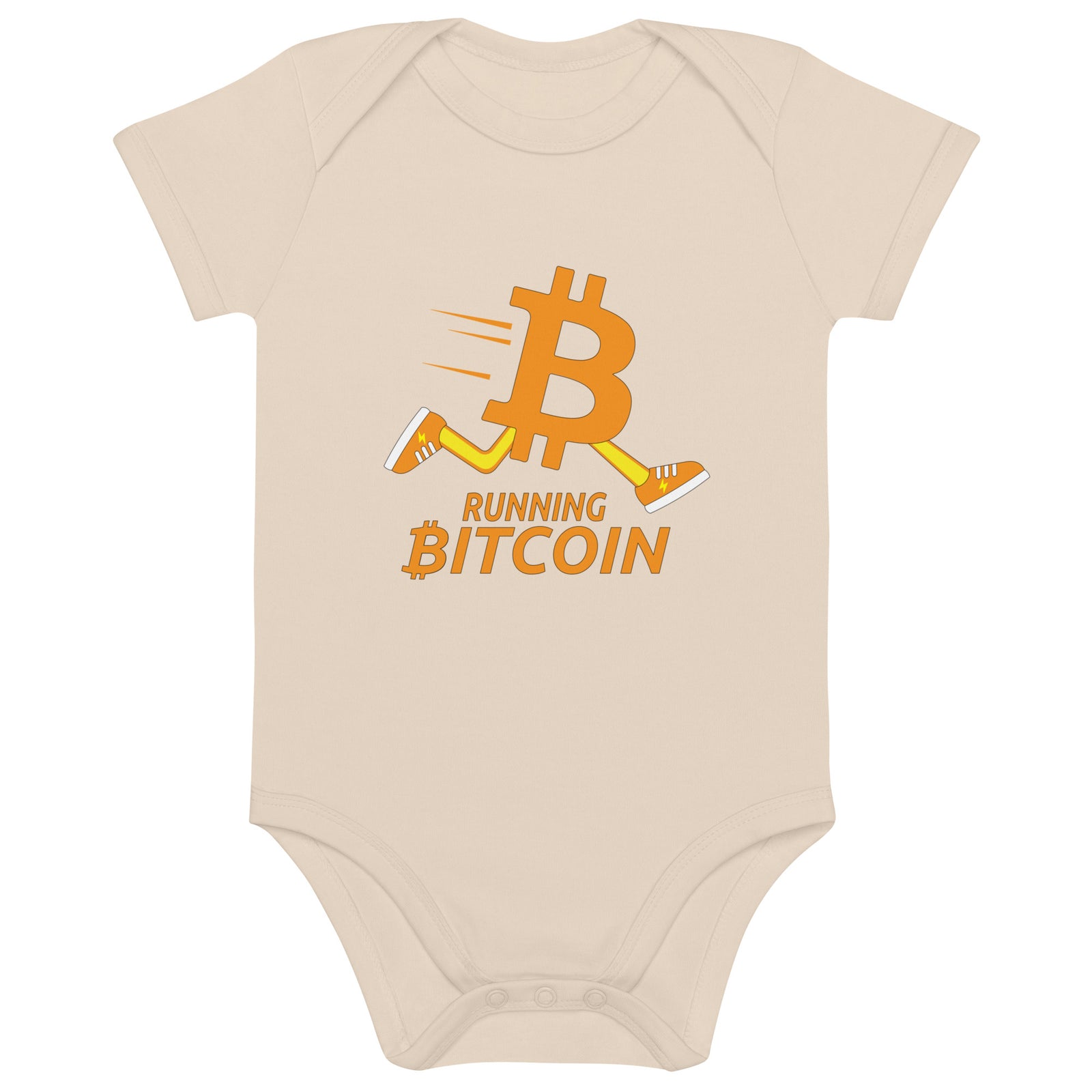 Running Bitcoin Organic Cotton Baby Bodysuit
