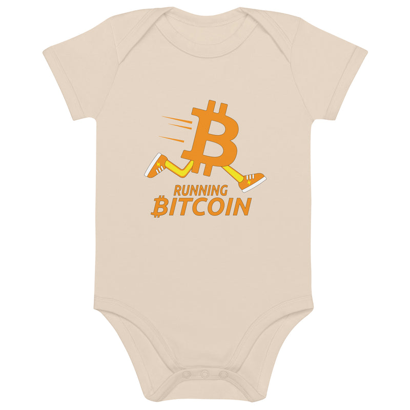 Running Bitcoin Organic Cotton Baby Bodysuit