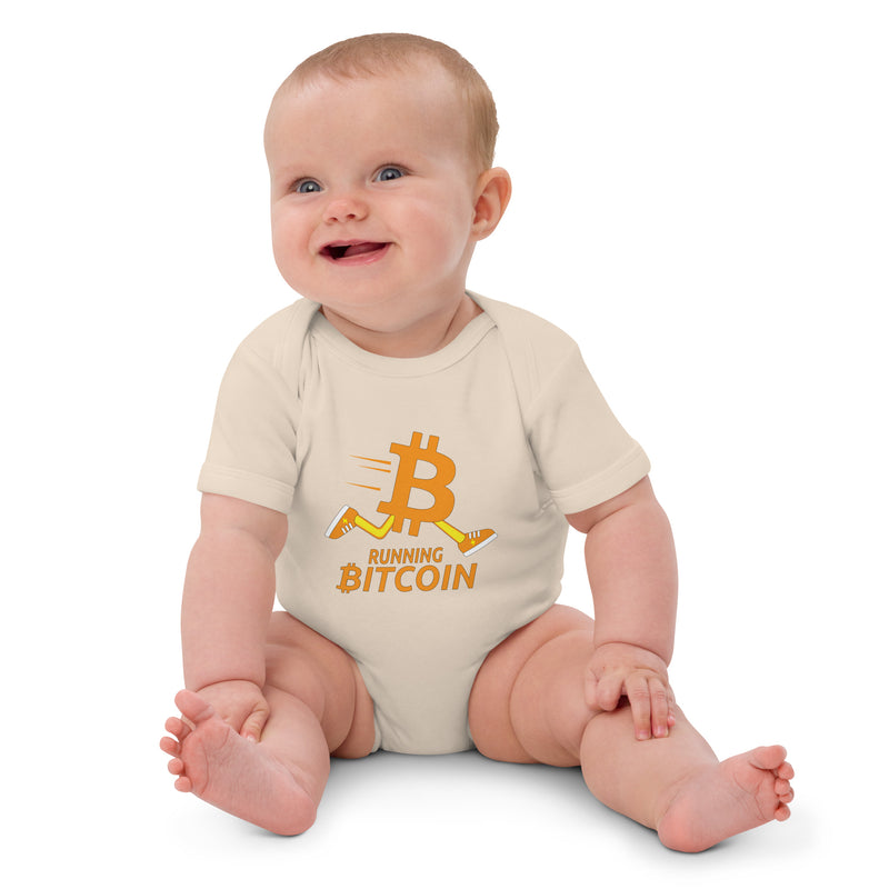Running Bitcoin Organic Cotton Baby Bodysuit