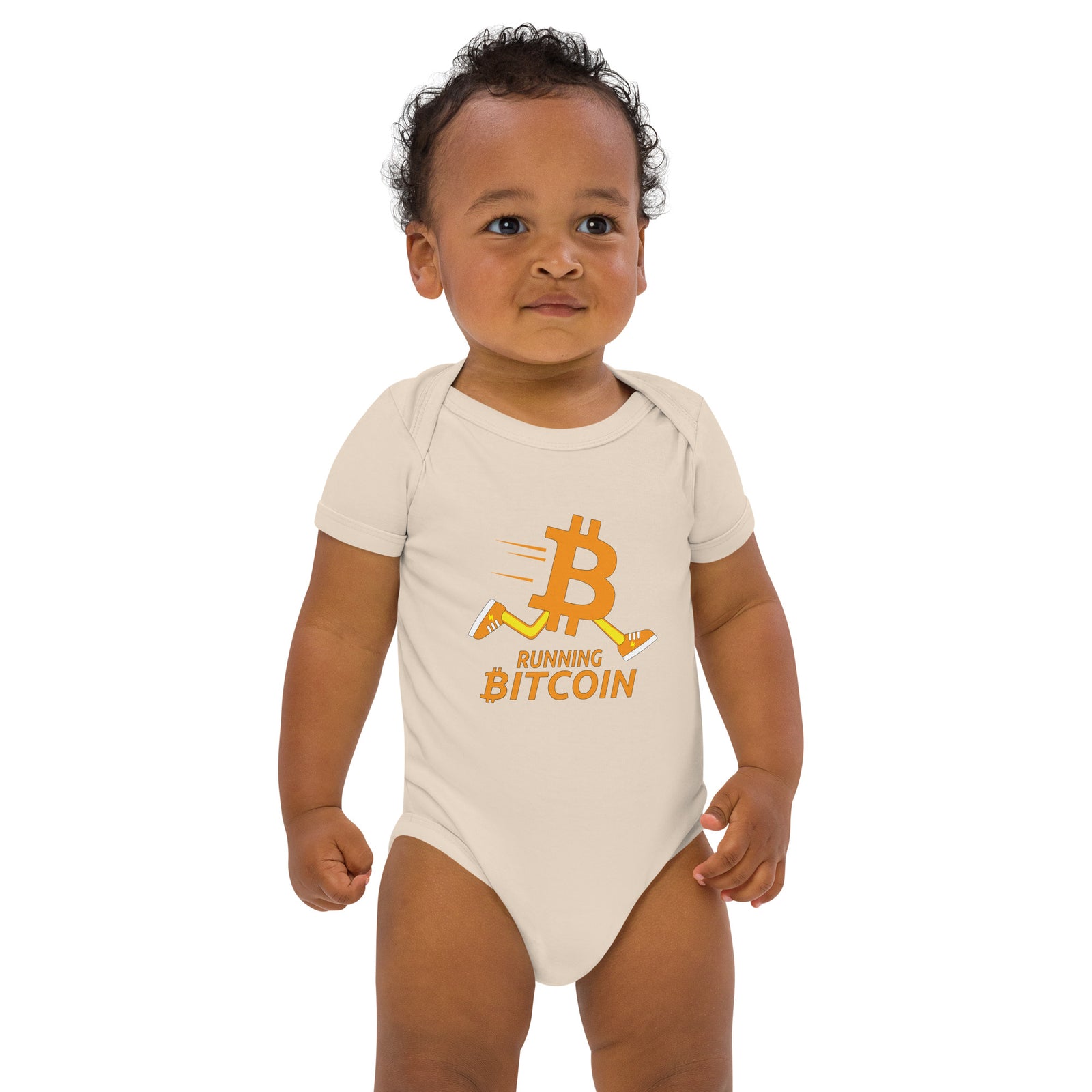 Running Bitcoin Organic Cotton Baby Bodysuit