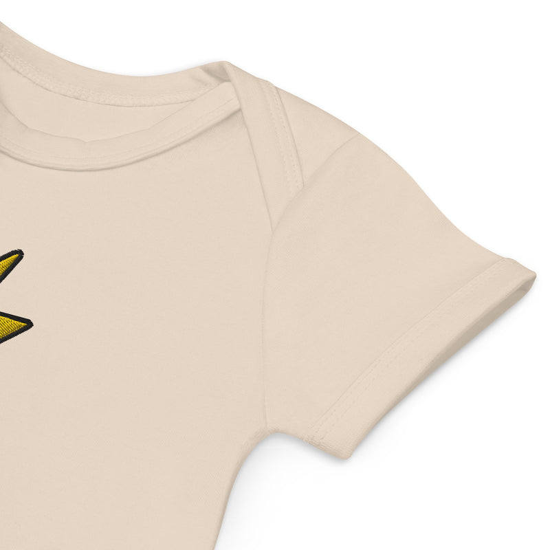 Bitcoin Lightning Embroidered Organic Cotton Baby Bodysuit