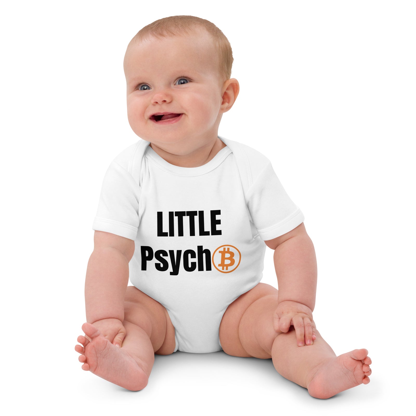 Bitcoin Family Psycho BABY Babybody aus Bio-Baumwolle