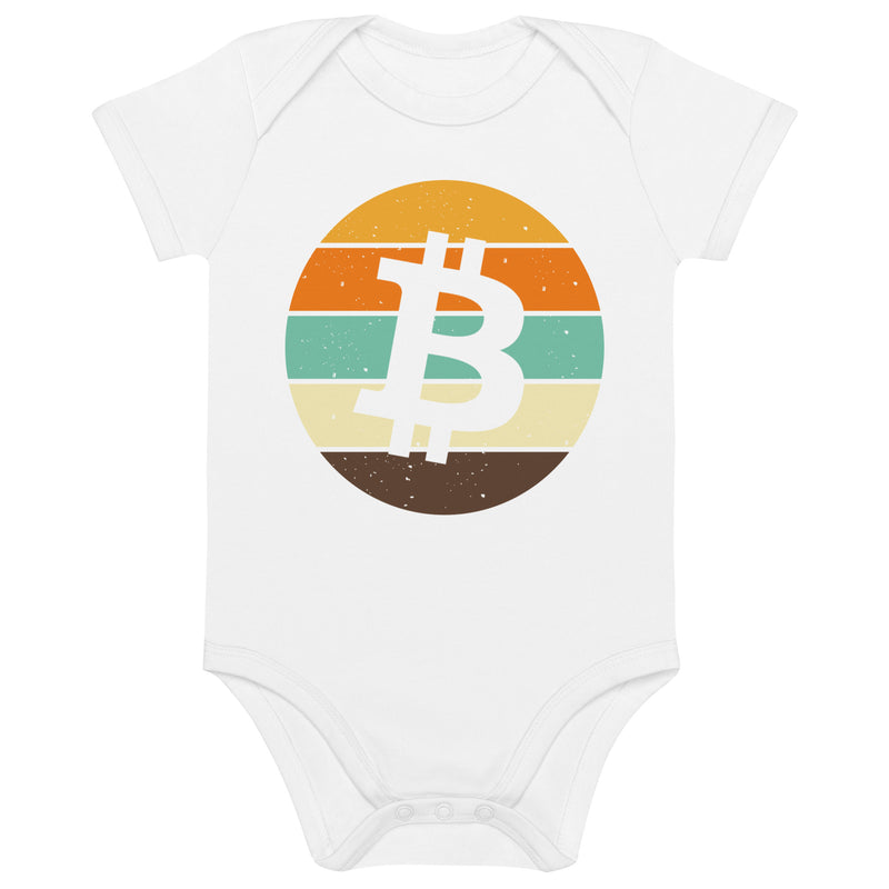 Bitcoin Retro Organic Cotton Baby Bodysuit