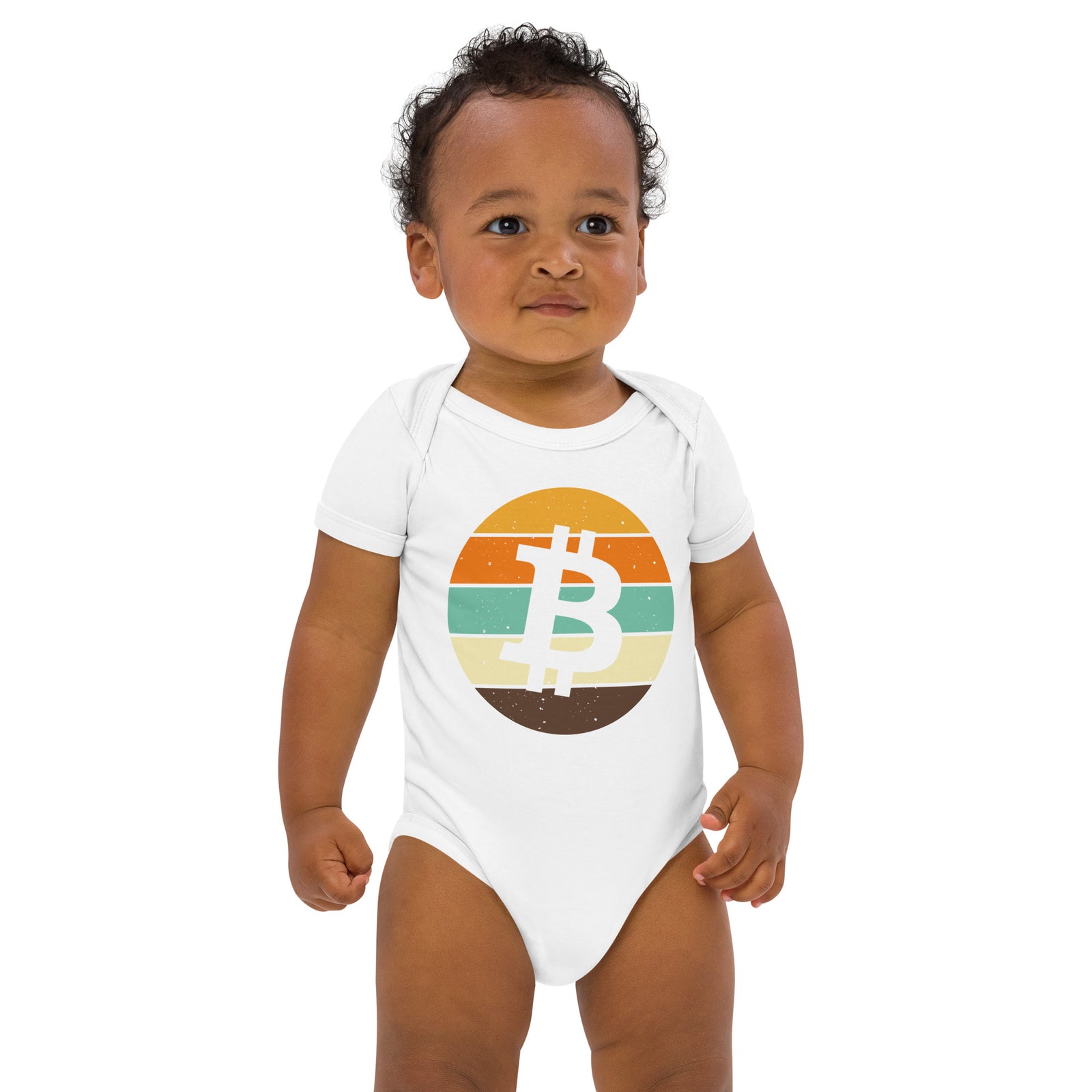 Bitcoin Retro Organic Cotton Baby Bodysuit