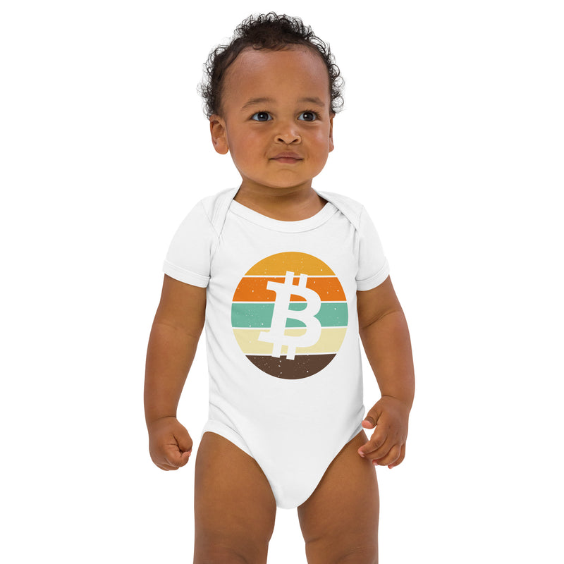 Bitcoin Retro Organic Cotton Baby Bodysuit