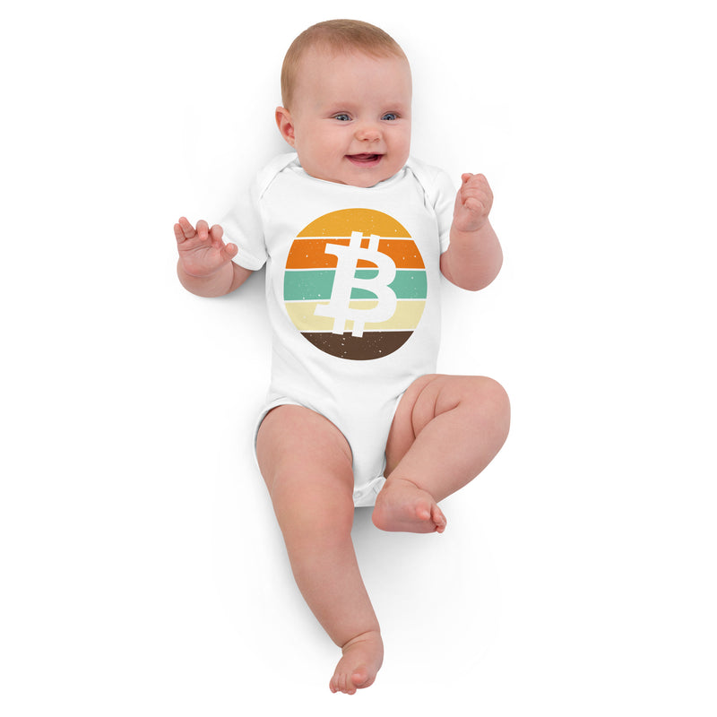 Bitcoin Retro Organic Cotton Baby Bodysuit