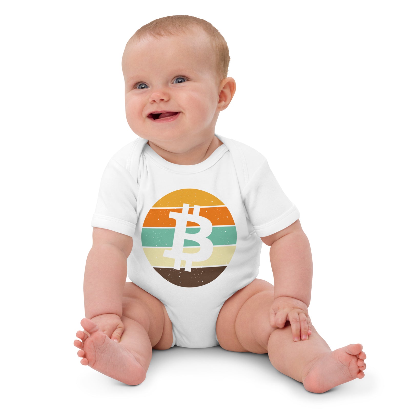 Bitcoin Retro Organic Cotton Baby Bodysuit