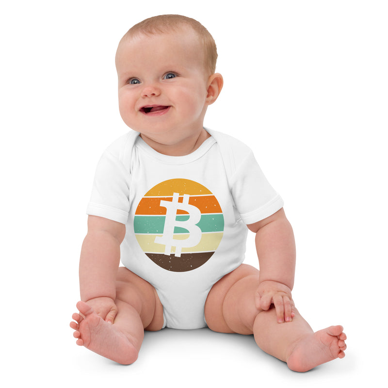 Bitcoin Retro Organic Cotton Baby Bodysuit