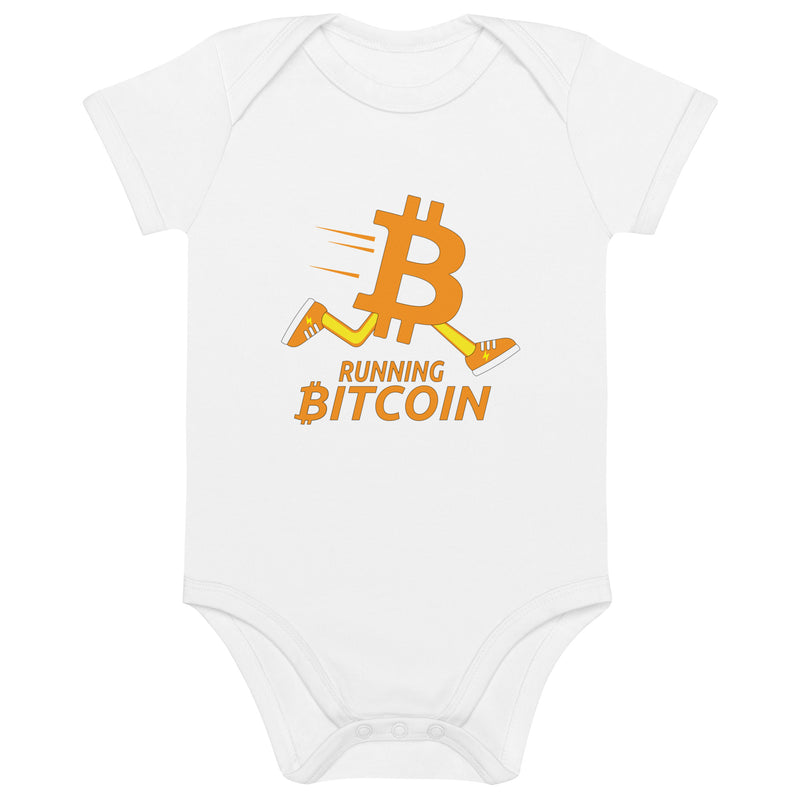 Running Bitcoin Organic Cotton Baby Bodysuit
