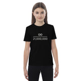 Infinity Divided by 21 Mio Bitcoin Kinder T-Shirt aus Bio-Baumwolle