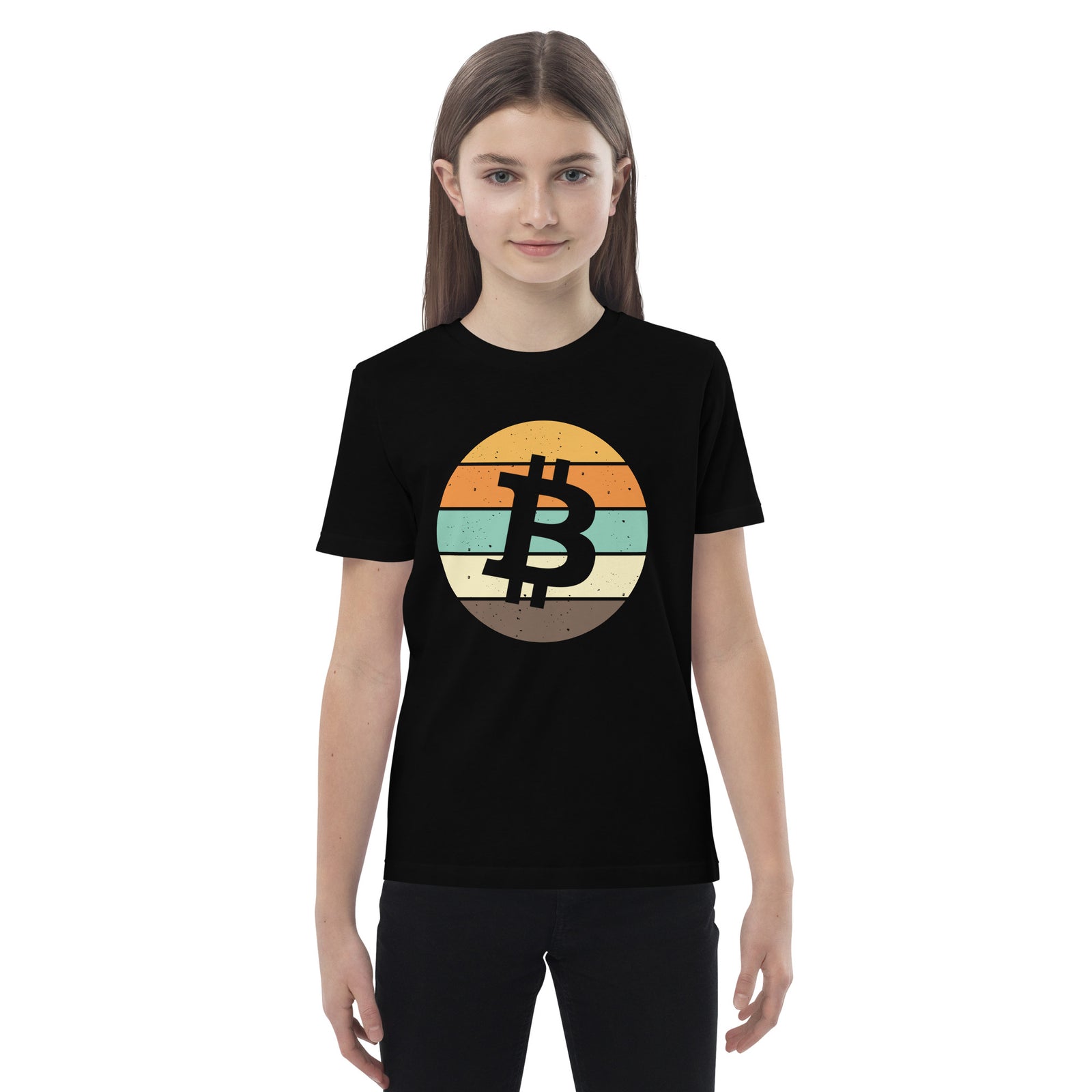 Bitcoin Retro Kinder T-Shirt aus Bio-Baumwolle
