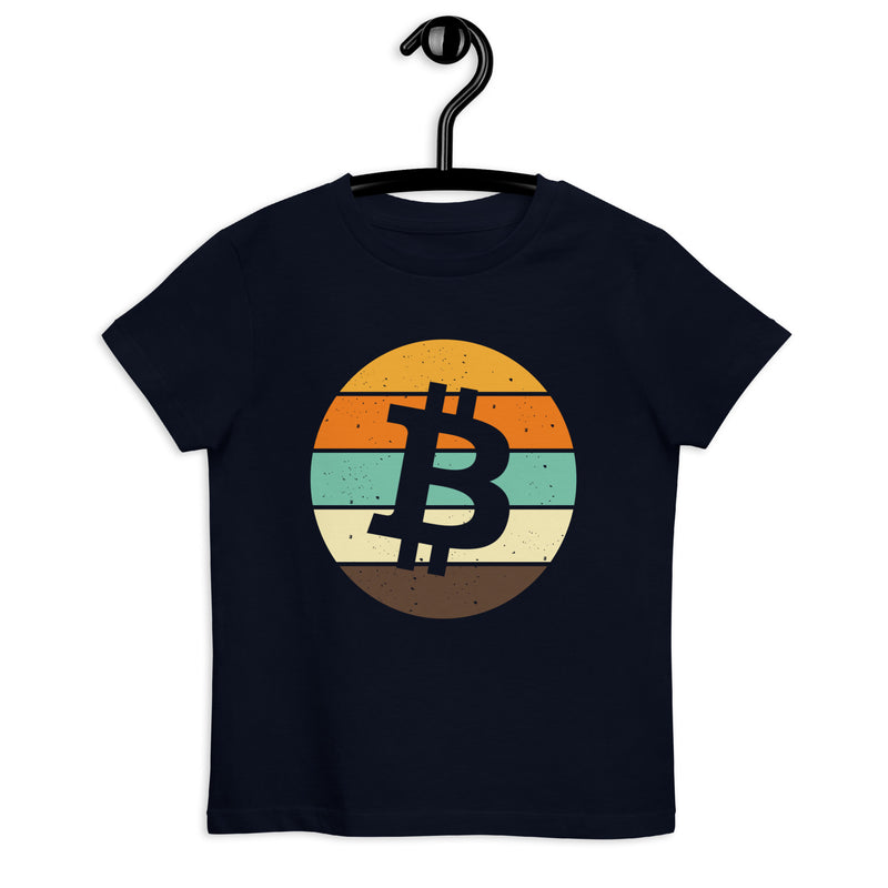 Bitcoin Retro Kinder T-Shirt aus Bio-Baumwolle