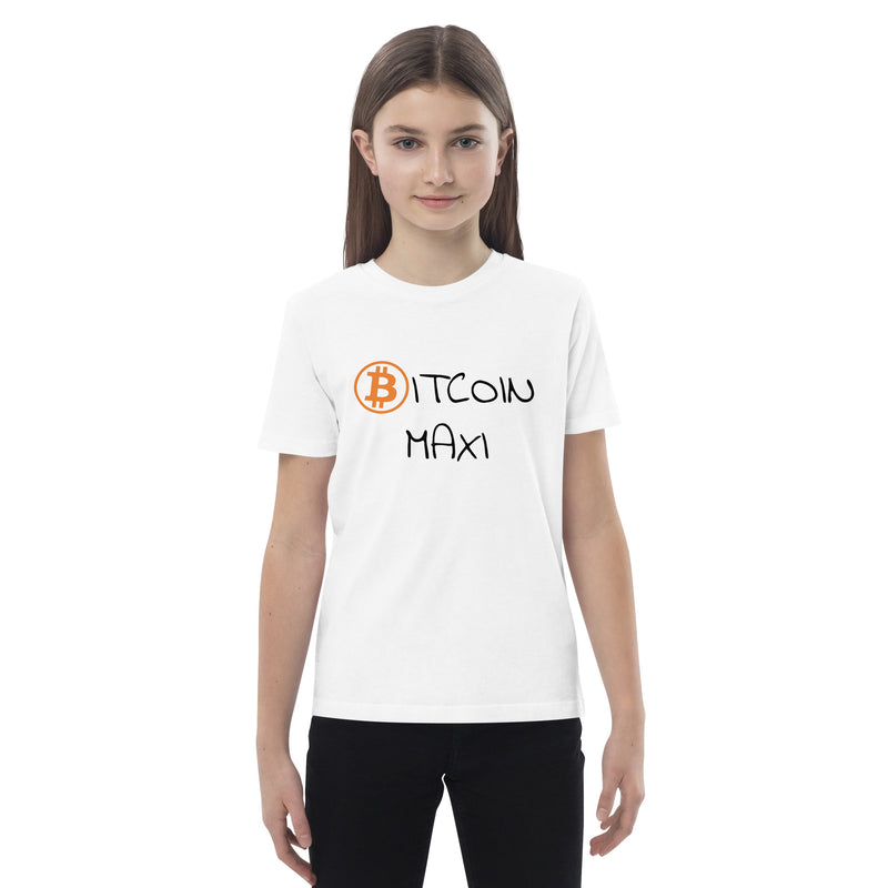 Bitcoin Maxi Kinder T-Shirt aus Bio-Baumwolle