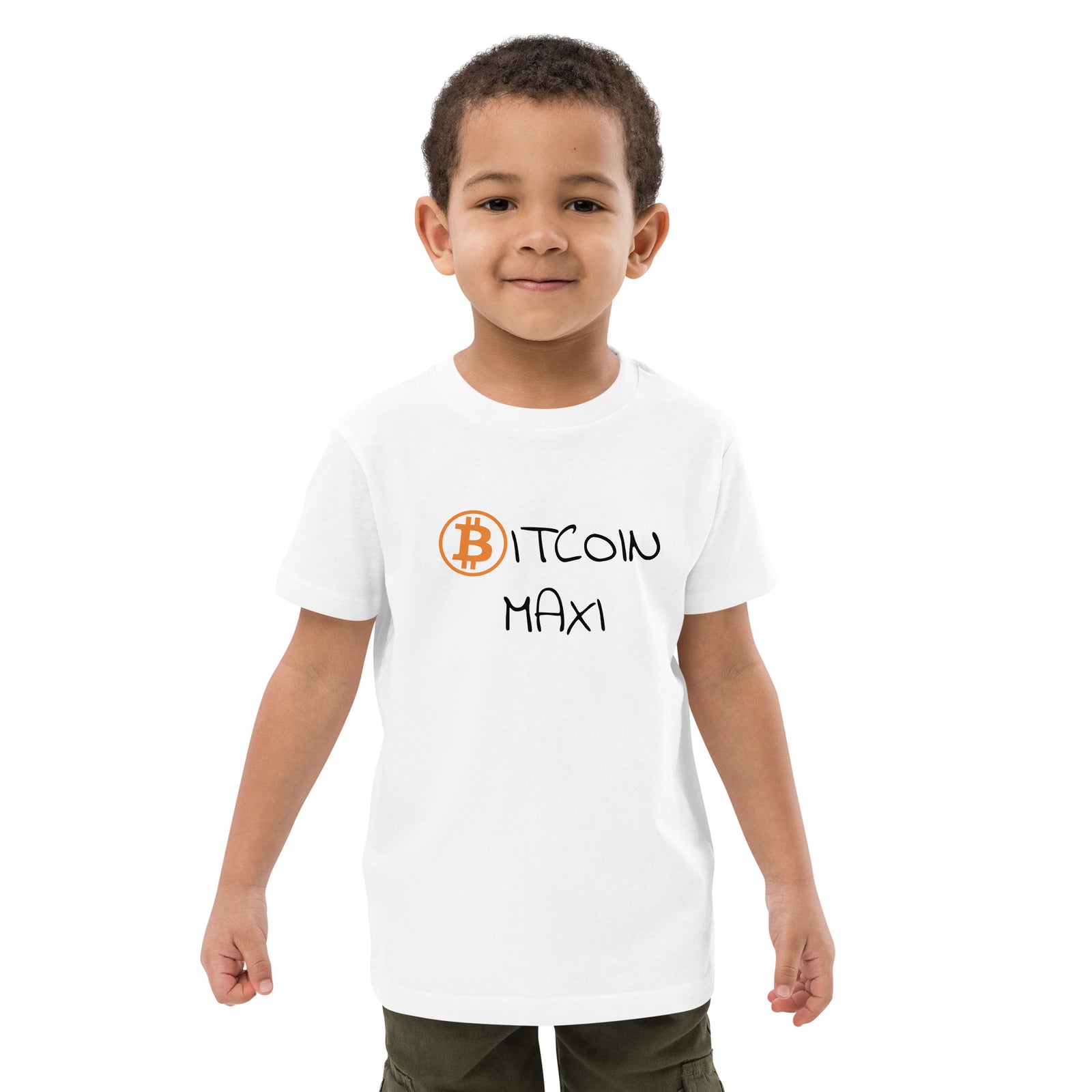 Bitcoin Maxi Kinder T-Shirt aus Bio-Baumwolle