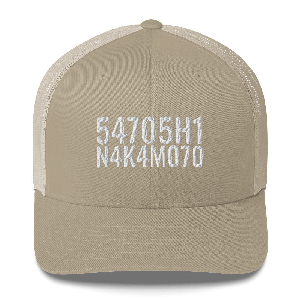 Satoshi Nakamoto Structured & Meshed Back Trucker Cap