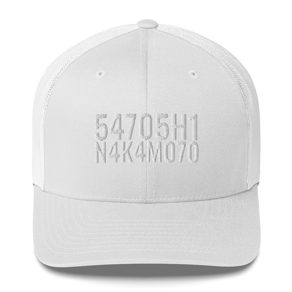 Satoshi Nakamoto Structured & Meshed Back Trucker Cap