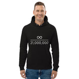 Infinity Divided by 21 Mio Bitcoin Männer Bio Pullover Hoodie