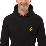 Bitcoin Lightning Embroidered Men's Organic Pullover Hoodie