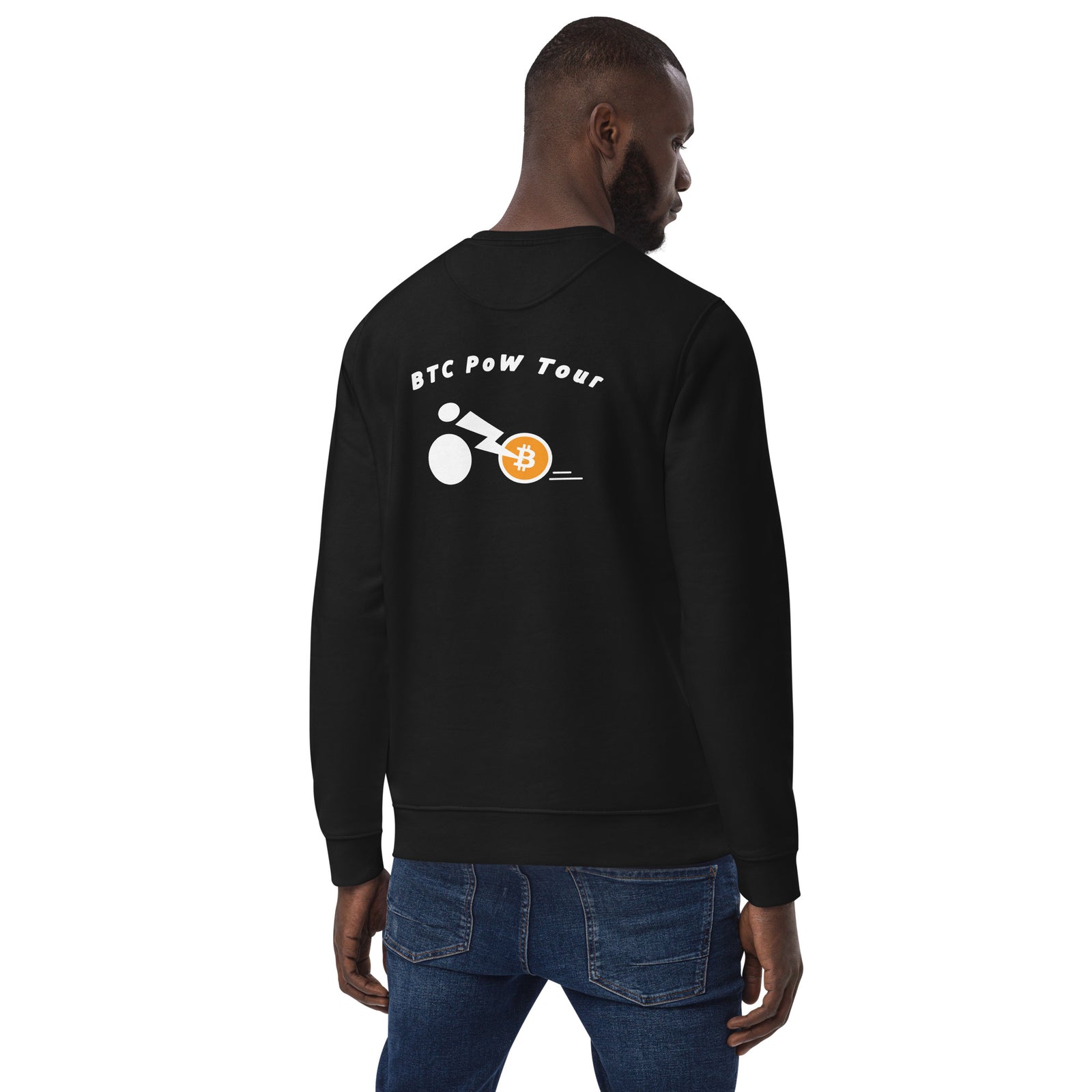 BTC POW Tour Front Embroidered & Back Printed Men's Eco | Bitcoin Sweatshirt