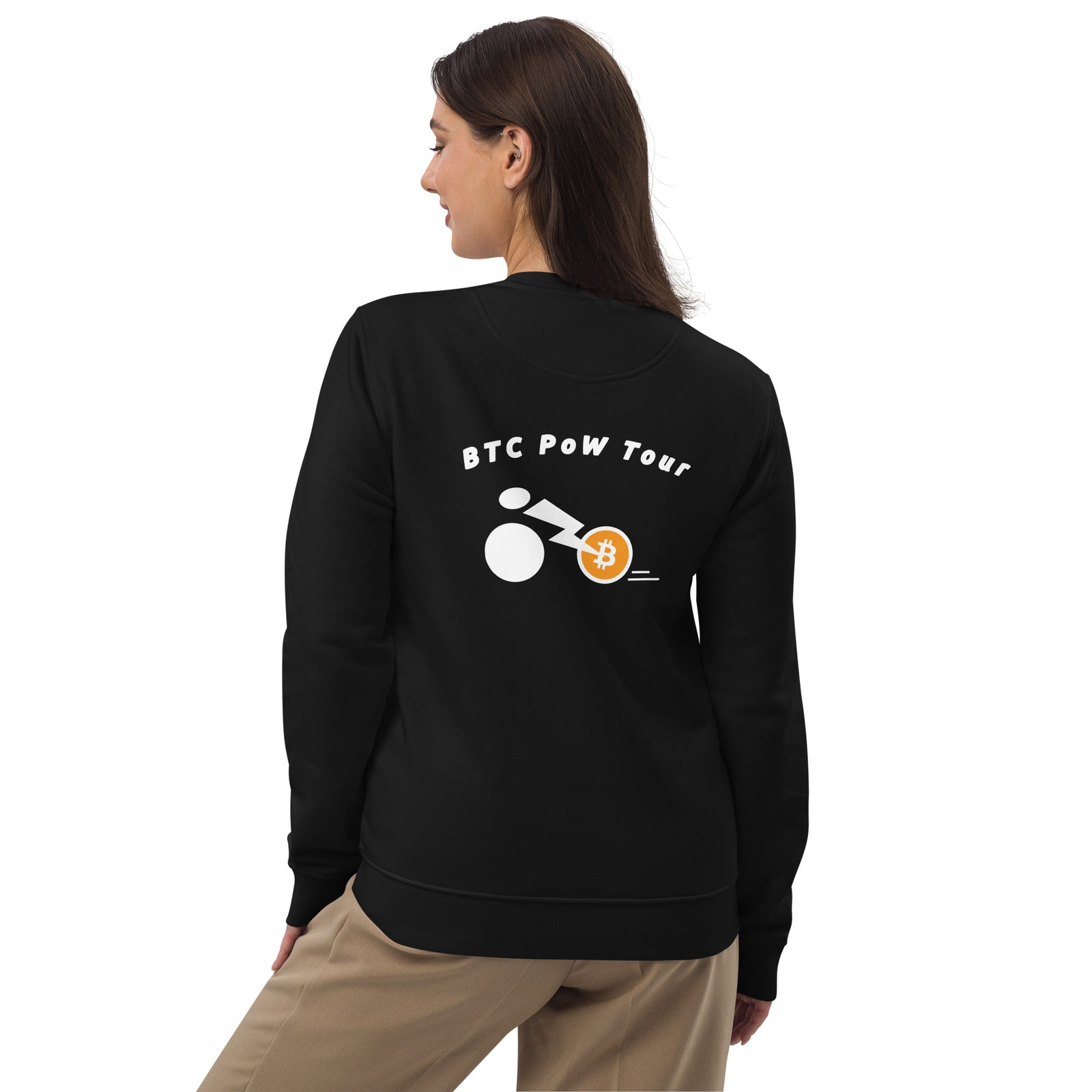 BTC POW Tour Front Embroidered & Back Printed Women's Eco  | Bitcoin Sweatshirt