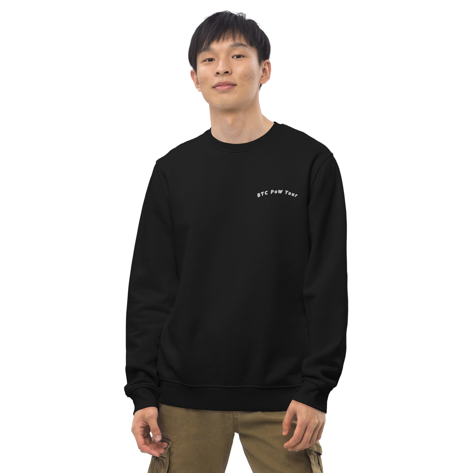 BTC POW Tour Front Embroidered & Back Printed Men's Eco | Bitcoin Sweatshirt