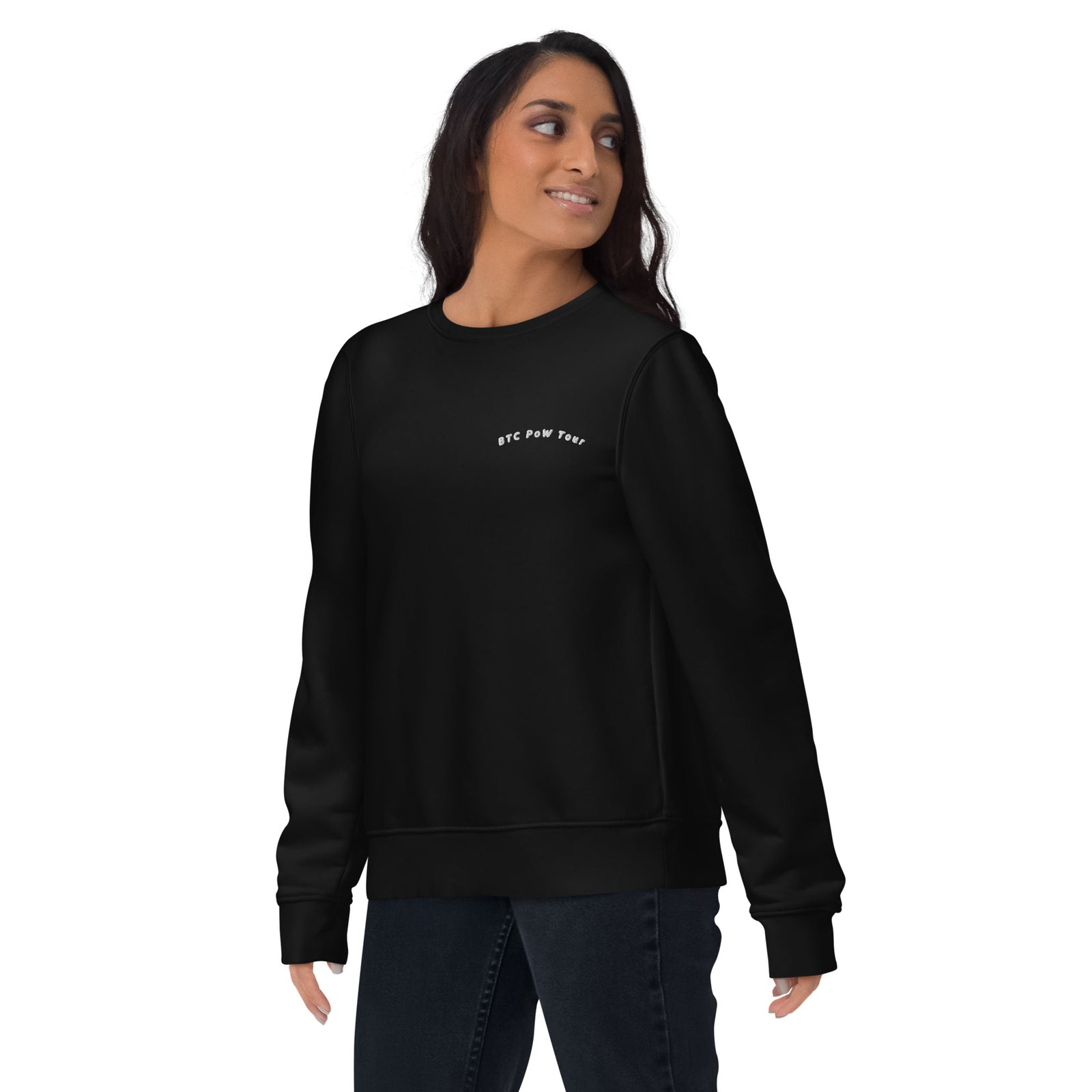 BTC POW Tour Front Embroidered & Back Printed Women's Eco  | Bitcoin Sweatshirt
