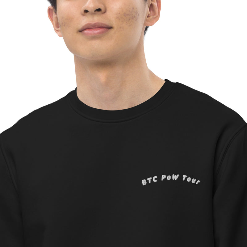 BTC POW Tour Front Embroidered & Back Printed Men's Eco | Bitcoin Sweatshirt